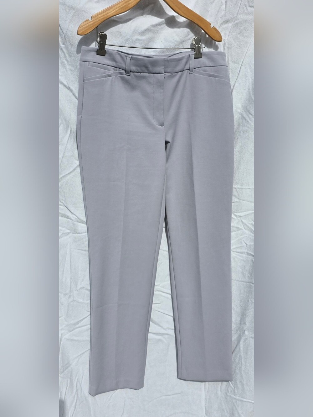 WHBM Size 10 Light Gray Tailored Slim Ankle Pants